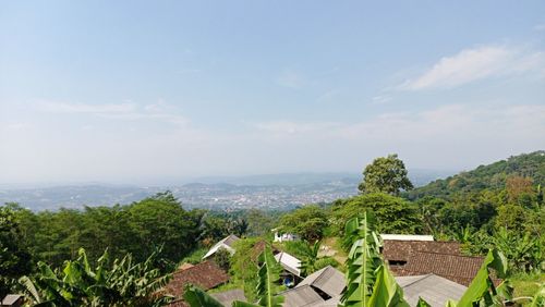 High angle view of townscape against sky