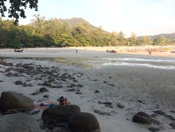 Scenic view of beach against sky
