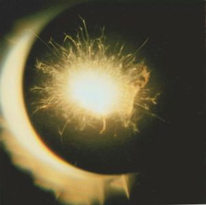 Illuminated lights at night