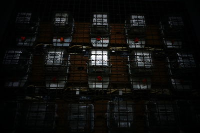 Low angle view of building at night