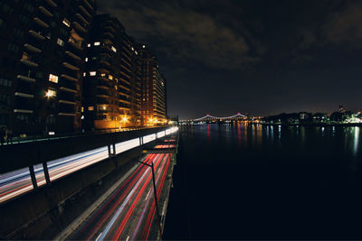 Light trails at night