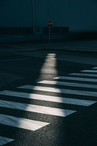Zebra crossing on road