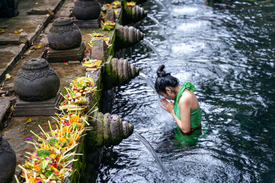 Woman in lake