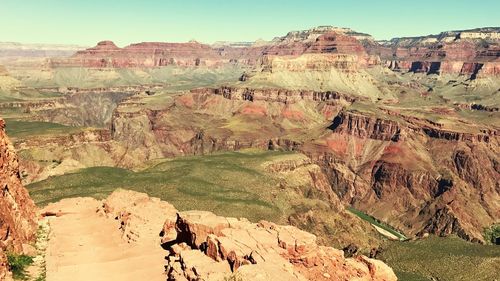 Scenic view of rock formations against sky