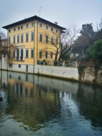 Reflection of buildings in water