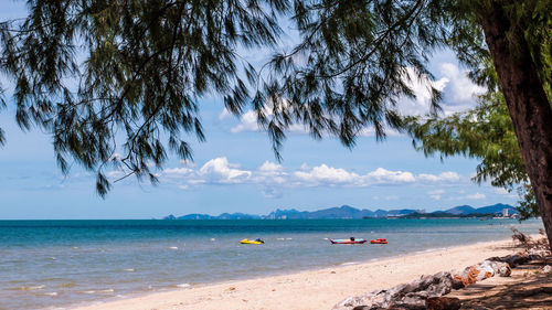 Scenic view of beach against sky