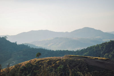 Scenic view of mountains against clear sky