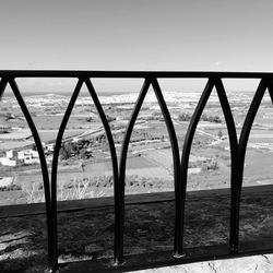 Close-up of harbor against clear sky