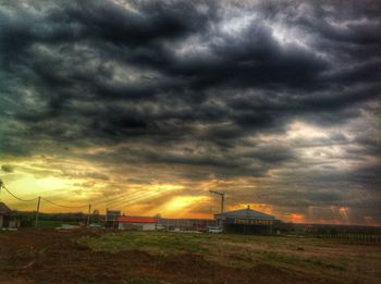 Dramatic sky over landscape