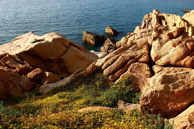 Rock formations by sea