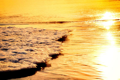 Scenic view of sea during sunset