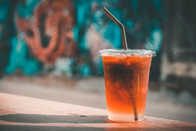 Close-up of drink on table