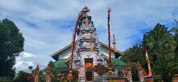 Low angle view of traditional building against sky