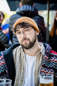 Portrait of man wearing hat