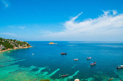 Scenic view of blue sea against sky