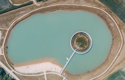 Aerial view of lake