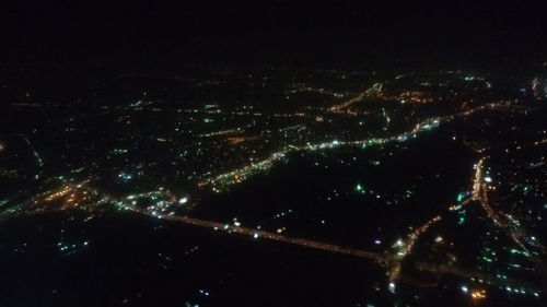 View of illuminated cityscape at night