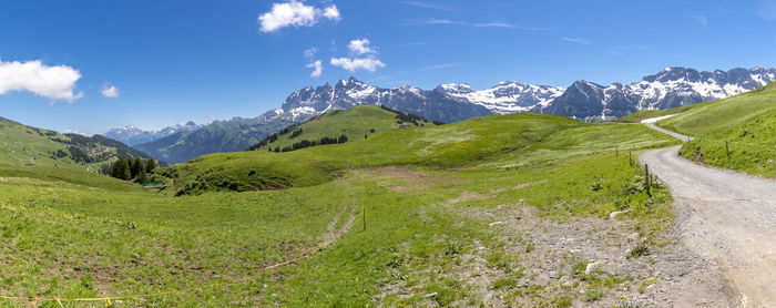 Scenic view of mountains against sky