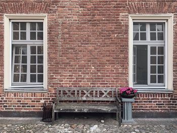 Open door of building