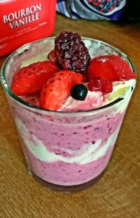 Close-up of served strawberries in bowl