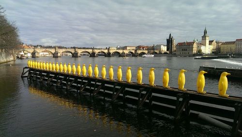 View of river against cloudy sky