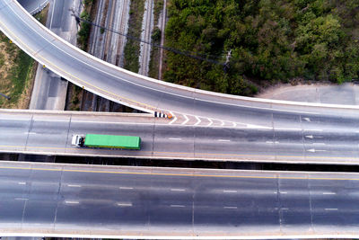High angle view of highway on street