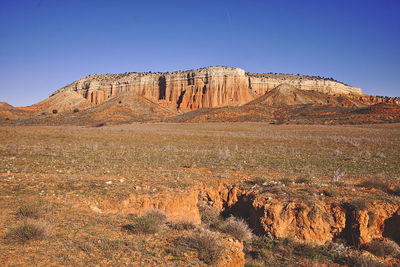 View of rock formations in teruel, spain