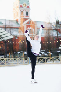 Woman figure skating