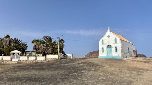 Built structures against sky church cape verde island