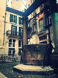 Old abandoned building in city