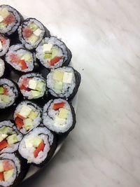 Close-up high angle view of sushi