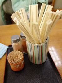 Close-up of food on table