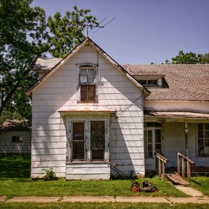 House against trees