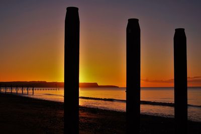 Scenic view of sea at sunset