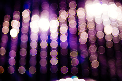 Defocused image of illuminated lights at night