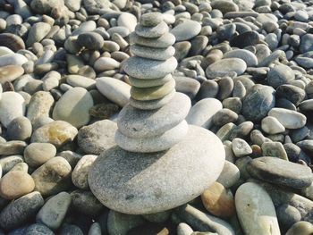 Stack of pebbles on beach