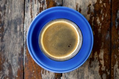 Directly above shot of coffee on table