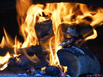 Close-up of bonfire