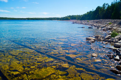 Scenic view of river against sky