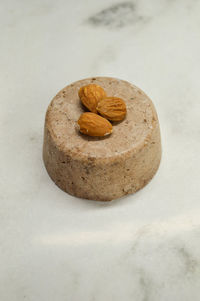 High angle view of cookies