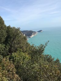 High angle view of sea against sky
