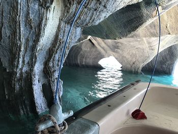 Scenic view of rock formation in sea