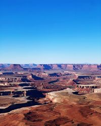 Scenic view of landscape against clear blue sky