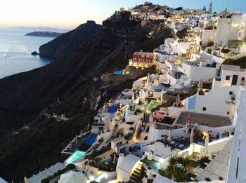 High angle view of town on beach