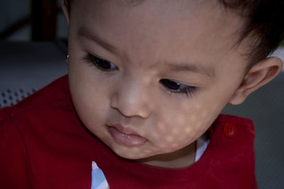 Close-up portrait of cute boy