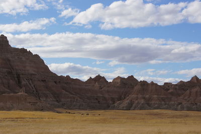 Scenic view of rocky mountains against sky