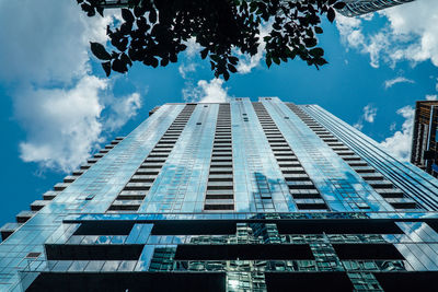 Low angle view of modern building against sky