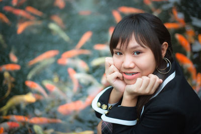 Portrait of smiling teenage girl