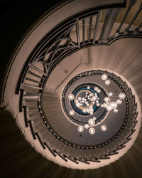 Low angle view of spiral staircase