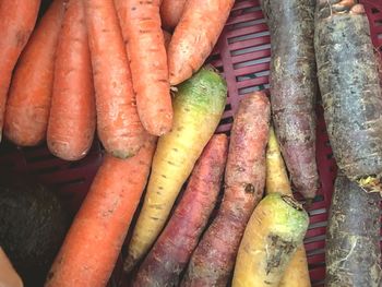 High angle view of vegetables for sale